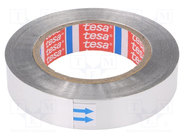 Tape: duct; W: 25mm; L: 50m; D: 70um; grey; acrylic; aluminium; 3%