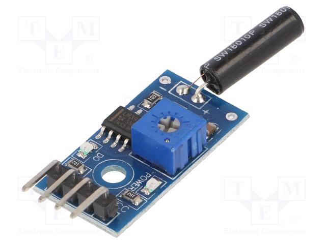 Sensor: vibration; LM393; 32x4mm; Application: ARDUINO; Channels: 1