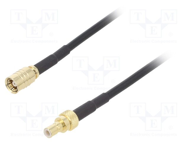Cable; 5m; SMB female,SMB male; black; straight,angled