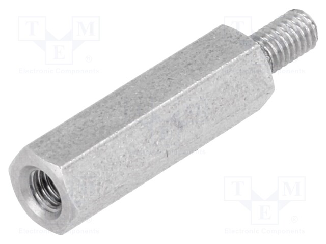 Screwed spacer sleeve; Int.thread: M3; 18mm; Ext.thread: M3