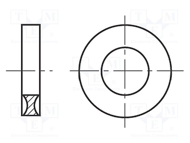 Washer; round; M5; D=10.6mm; h=3mm; polyamide; BN: 1078