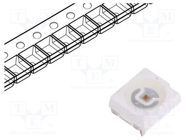 LED; SMD; 3528,PLCC2; red; 1120÷2180mcd; 3.5x2.8x1.9mm; 120°; 20mA