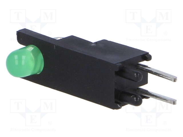 LED; in housing; green; 3mm; No.of diodes: 1; 20mA; 60°; 2.2÷2.5V