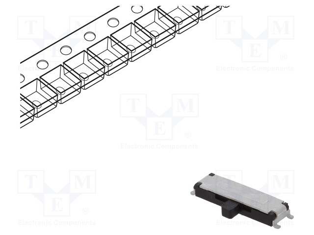 Switch: slide; Pos: 3; SP3T; 0.3A/6VDC; ON-ON-ON; Mounting: SMT