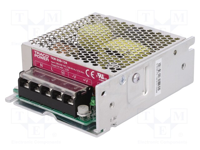 Power supply: switched-mode; modular; 50W; 24VDC; 99x82x35mm; 2.2A