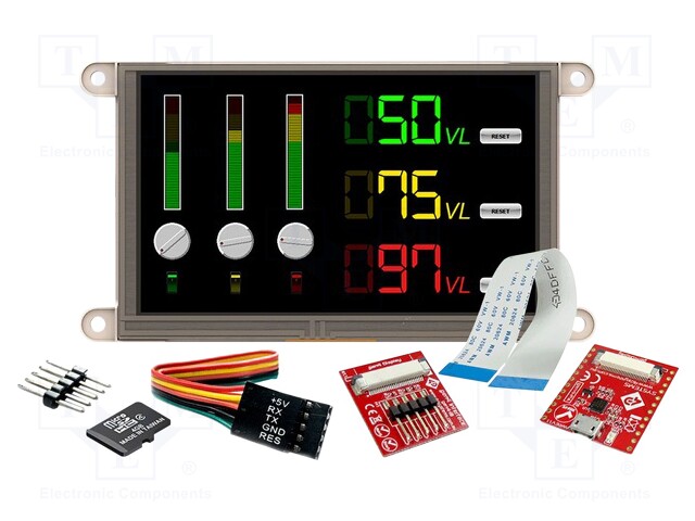 Dev.kit: with display; TFT; 5"; 800x480; Display: graphical; 32kB