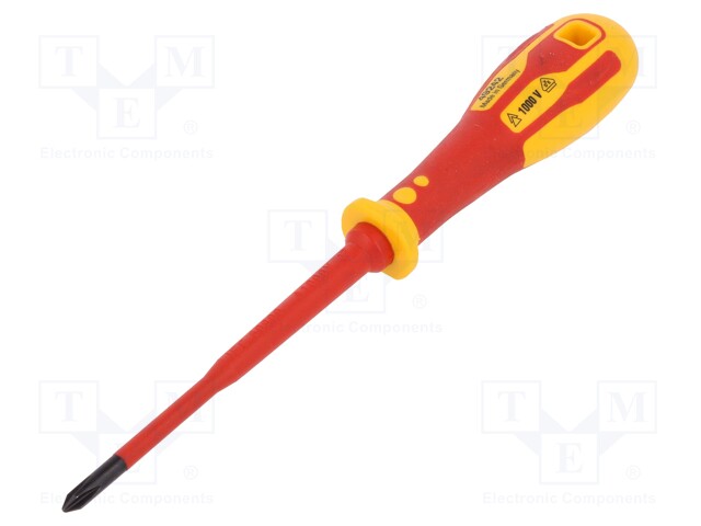 Screwdriver; insulated,slim; Phillips; PH1; Blade length: 100mm