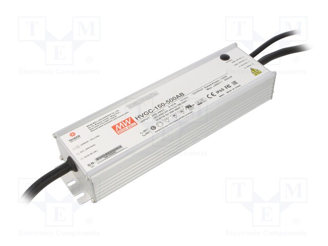 Power supply: switched-mode; LED; 150W; 30÷300VDC; 300÷500mA; IP65