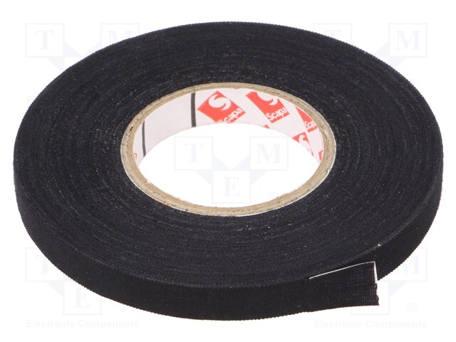 Tape: fixing; W: 9mm; L: 25m; Thk: 0.25mm; rubber; black