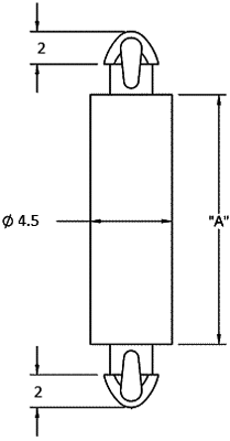 PCB distance; polyamide; L: 6mm; latch/latch; UL94V-0