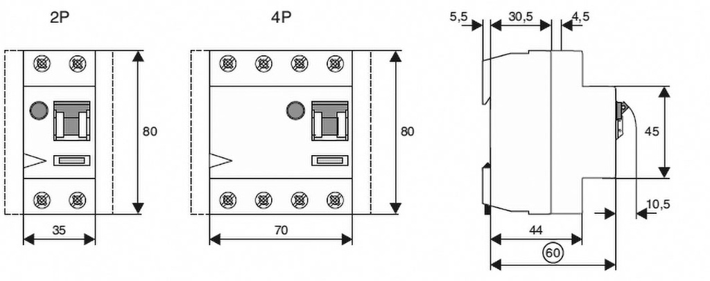 RCD breaker; Inom: 25A; Ires: 300mA; Max surge current: 500A; IP20