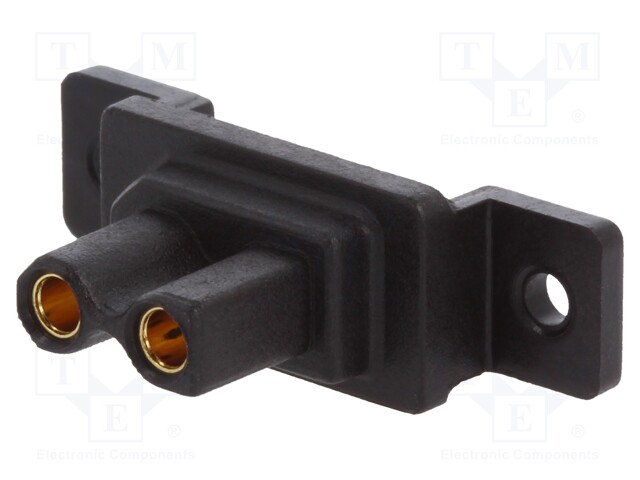 Socket; DC supply; XT30; female; PIN: 2; soldered; Colour: black; 15A