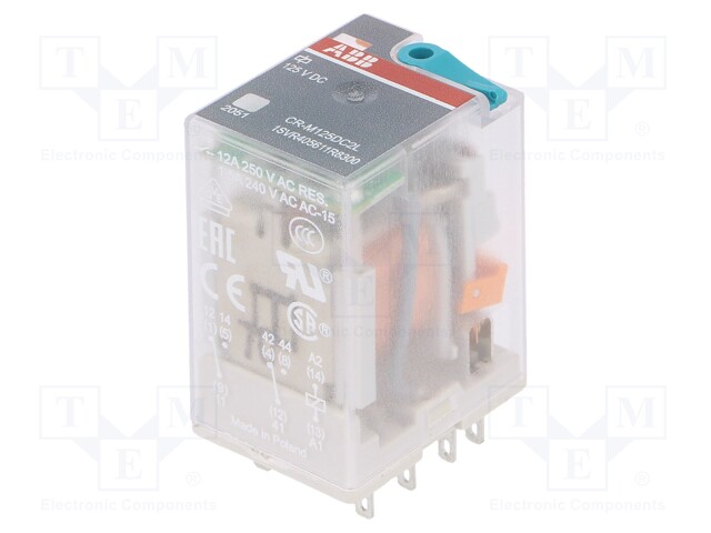 Relay: electromagnetic; DPDT; Ucoil: 125VDC; 12A; max.250VAC