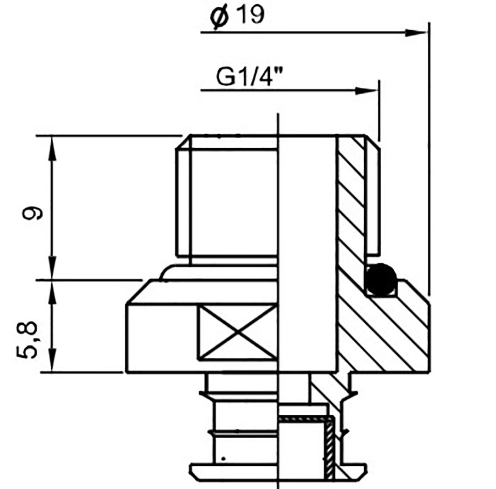 Suction cup mounting; G 1/4"