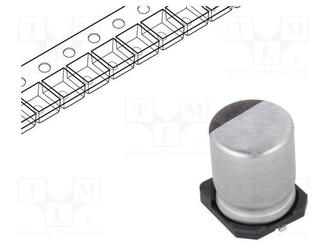 SMD Aluminium Electrolytic Capacitor, Radial Can - SMD, 220 µF, 16 V, UUD Series