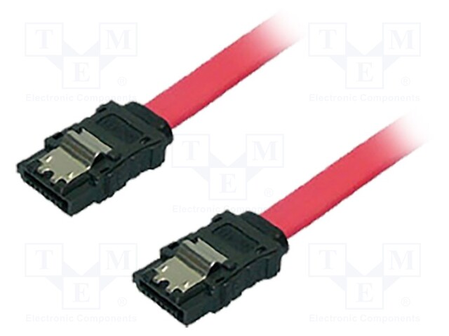 Cable: SATA; red; SATA L-Type plug x2; 500mm
