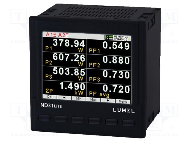 Meter: network parameters; digital,mounting; LCD TFT 3,5"; 1A,5A