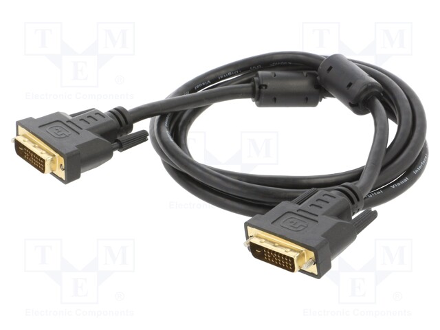 Cable; dual link; DVI-D (24+1) plug,both sides; Len: 1.8m; black