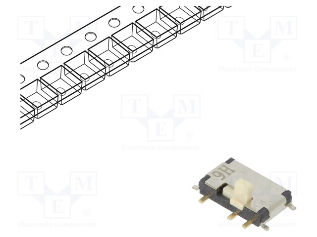 Switch: slide; Pos: 2; DPDT; 0.3A/4VDC; ON-ON; Mounting: SMT