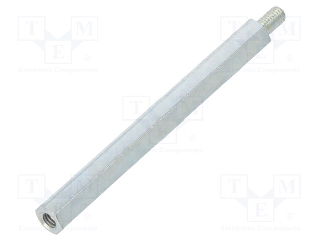 Screwed spacer sleeve; Int.thread: M3; 50mm; Ext.thread: M3; steel