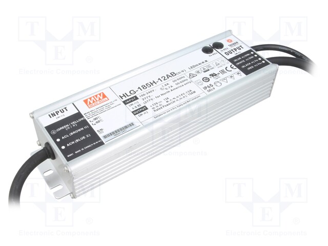 Power supply: switched-mode; LED; 156W; 12VDC; 10.8÷13.5VDC; IP65