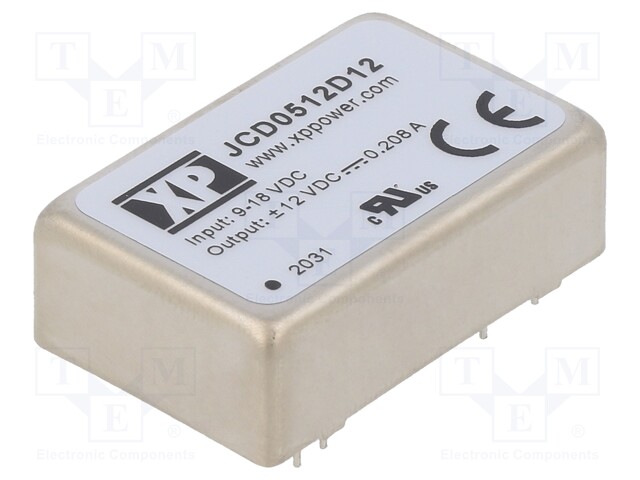 Isolated Board Mount DC/DC Converter, 2:1 Input, ITE, 2 Output, 5 W, 12 V, 208 mA, -12 V