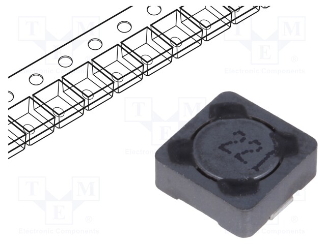 Inductor: wire; SMD; 220uH; 350mA; 1.65Ω; 7.3x7.3x3.4mm; ±20%