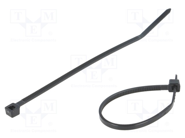 Cable tie; L: 99mm; W: 2.5mm; polyamide; 80N; black; Ømax: 22mm