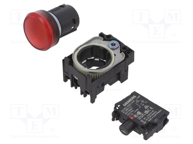 Control lamp; 22mm; -25÷70°C; Illumin: LED; Ø22mm; IP67; 24VAC; red