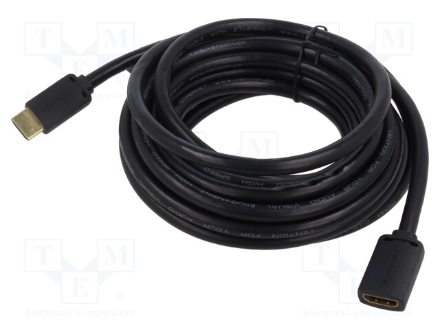 Cable; HDMI 2.0; HDMI socket,HDMI plug; PVC; Len: 2m; black; 30AWG