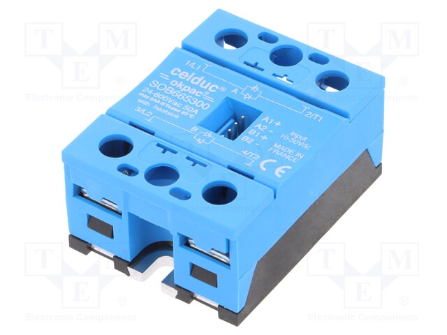 Relay: solid state; Ucntrl: 10÷30VDC; 50A; 24÷600VAC; -55÷100°C