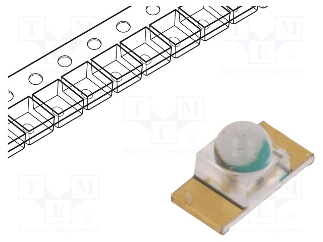 LED; SMD; 1608; green; 280÷1120mcd; 3.2x1.6x1.55mm; 25°; 1.8÷2.4V