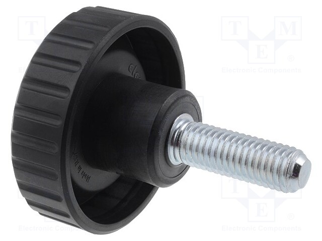 Knob; knurled; Dia: 50mm; M10; 30mm; polyamide; H: 28.5mm