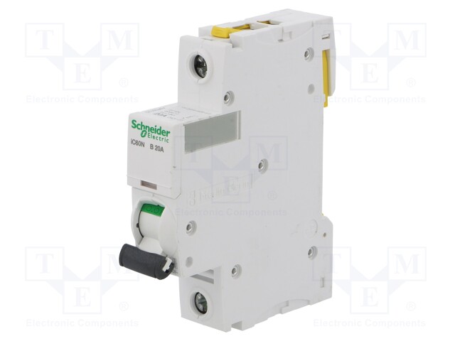 Circuit breaker; 230VAC; Inom: 20A; Poles: 1; DIN; Charact: B; 6kA