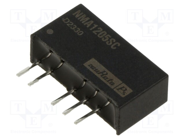 Isolated Board Mount DC/DC Converter, ITE, 2 Output, 1 W, 5 V, 100 mA, -5 V