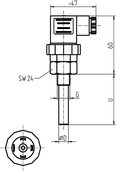 Sensor: thermostat; Output conf: NO; 130°C; 3A; 24VDC