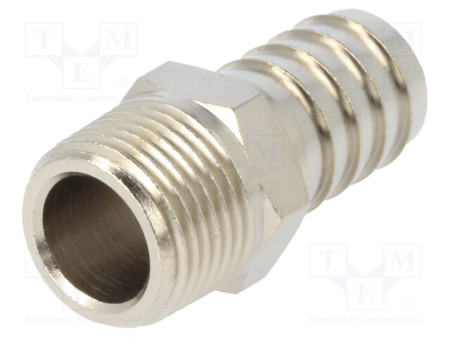 Metal connector; threaded; G 3/8"; Mat: nickel plated brass