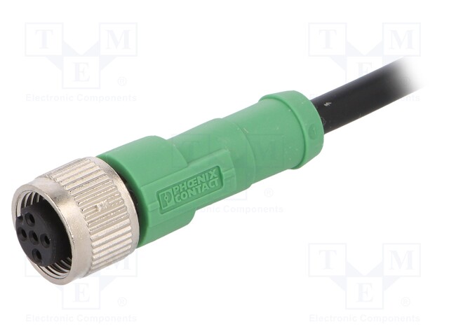 Connection lead; M12; PIN: 5; straight; 3m; plug; 60VAC; 4A; -25÷90°C