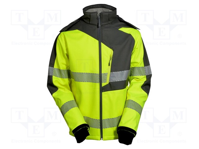 Softshell jacket; Size: M; fluorescent yellow-grey; warning