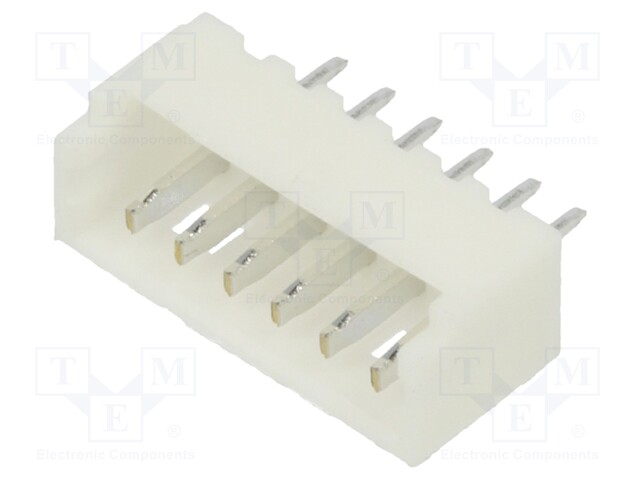 Socket; wire-board; male; 1.25mm; PIN: 6; THT; 125V; 1A; tinned