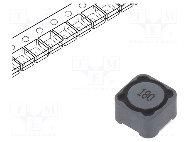 Inductor: wire; SMD; 18uH; 3.9A; 39mΩ; 12x12x8mm; ±20%; -40÷125°C
