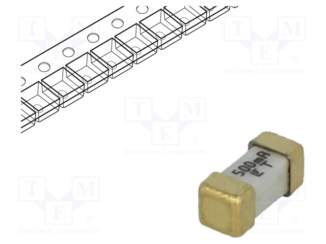 Fuse: fuse; time-lag; 500mA; 125V; SMD; 6,1x2,69x2,69mm; 449