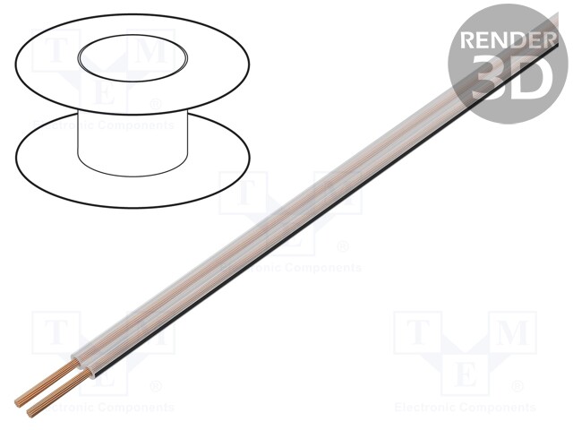 Wire: loudspeaker cable; 2x4mm2; stranded; OFC; transparent; PVC