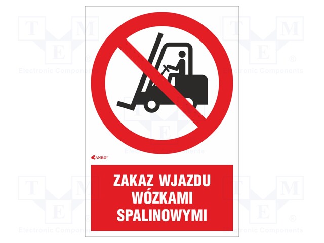 Safety sign; prohibitory; Mat: self-adhesive folie; W: 200mm