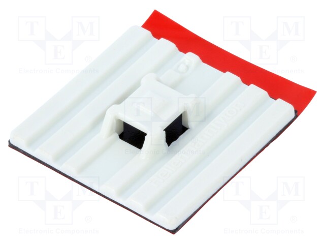 Screw down self-adhesive holder; polyamide; UL94V-2; white