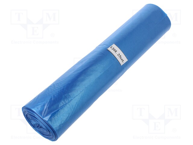 Trash bags; 25pcs; LDPE; Colour: blue; 120l
