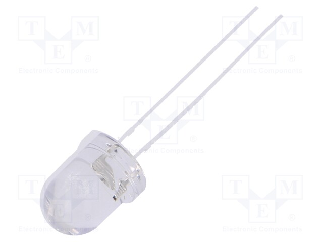 LED; 8mm; yellow; 1120÷1560mcd; 30°; Front: convex; Pitch: 2.54mm