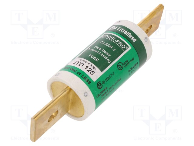 Fuse: fuse; time-lag; 125A; 600VAC; 500VDC; industrial; JTD