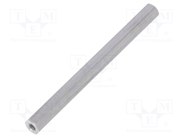 Screwed spacer sleeve; Int.thread: M3; 65mm; hexagonal; aluminium