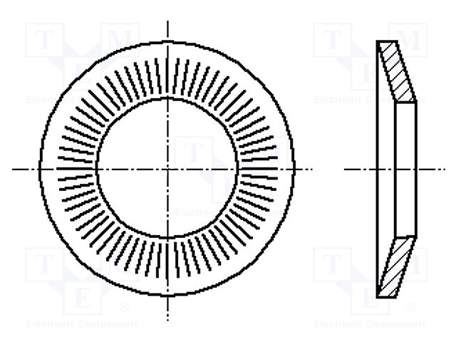 Washer; conical; M5; D=12mm; h=1.8mm; spring steel; Plating: zinc